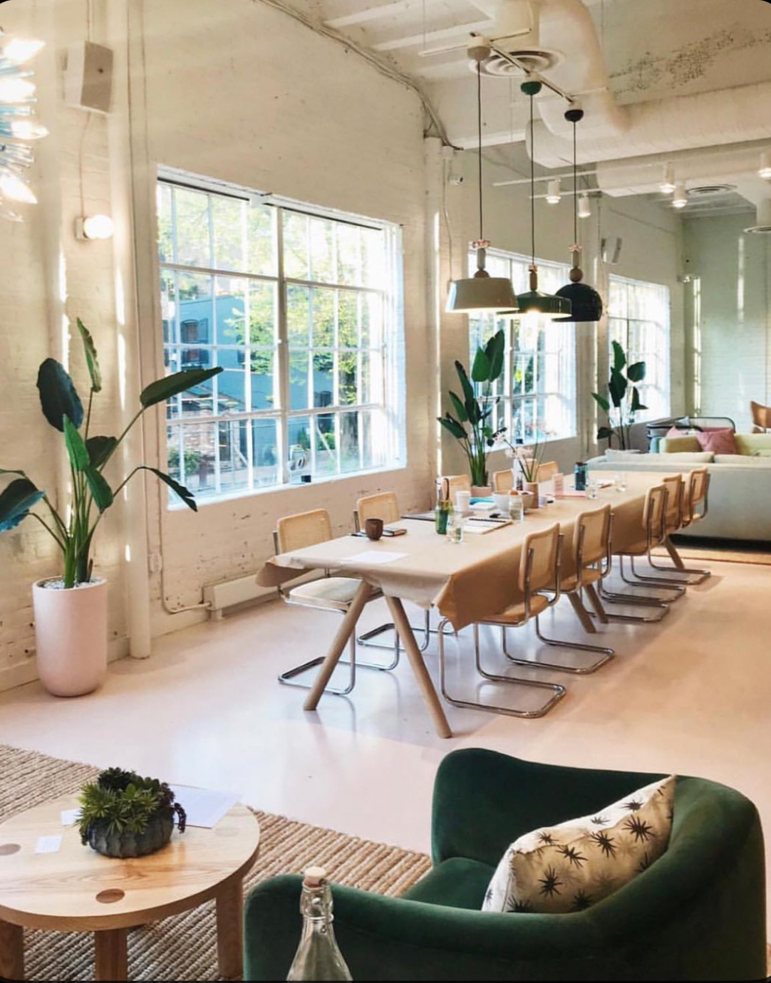 Clean commercial meeting table